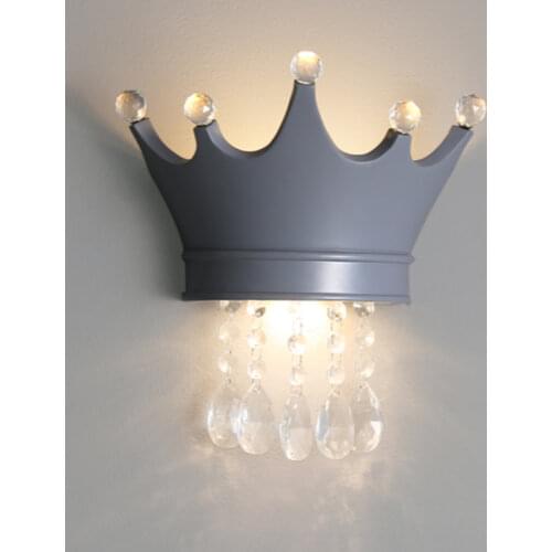 Nordic Crown Wall Lamp LED Bedroom Bedside Lamp Childrens Room Wall Light Living Room Sofa Background Wall Decoration Lighting