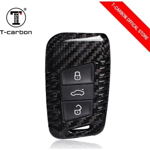 Car Styling Pure Carbon Fiber Car Key Case Cover Shell bag For Volkswagen New Magotan B8 CC Touran Lavida Car Accessories