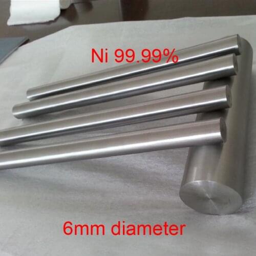 6mm diameter 50cm ASTM Ni 99.99% Nickel Alloy Rod and bar Pure nickel N4 N6 nickel stick Electroplating Anode Sacrificial anod