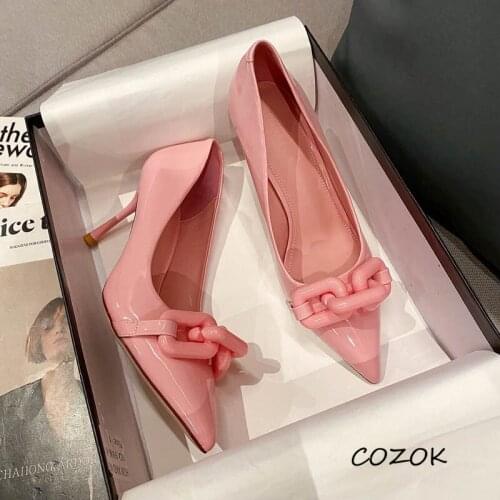 Women Shoes Pink 2021 Fashion Women Korean High Heels Sexy Casual Elegant Heels