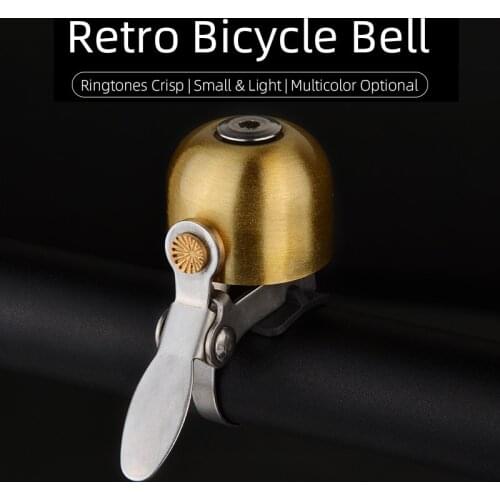 ROCKBROS Stainless Steel Bike Retro Bell Sound Handlebar Safety Sport Alarm Classical Ring Horn Bicycle Accessories