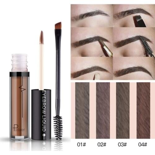 24 Hours Waterproof Liquid Eyebrow Gel Kit Black Brow Eyebrow Brush Eye Enhancers Makeup Cosmetics