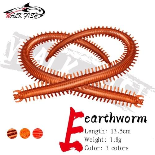WALK FISH 10PCS/20PCS Artificial Sea Worms 13.5cm Earthworm Soft Fishing Lures Soft Bait Lifelike Fishy Smell Lures Fishing