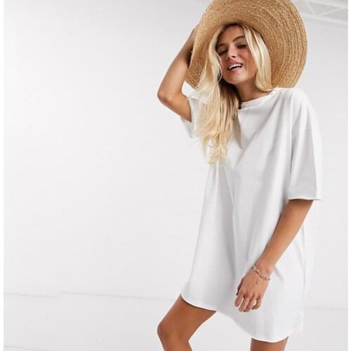 Women Long T-shirt Short Sleeve 2021 New Summer O-neck Solid Tee Shirts Loose Casual Female Top Oversized Streetwear Harajuku
