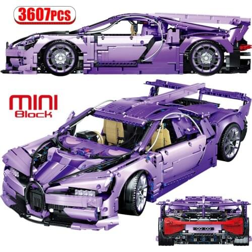 1:10 City High-tech Mechanical Racing Car Mini Diamond Model Building Blocks Creator SuperCar Vehicle Bricks Toys For Children