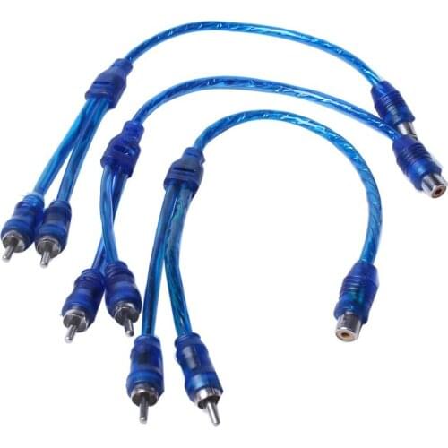 10 Pcs Audio Connection for 1 RCA Female To 2 RCA Male Adapter Splitter Cable