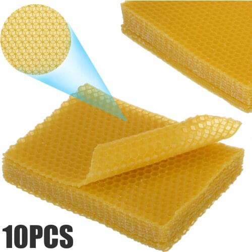 10PCS Beekeeping Honeycomb Foundation 10x13cm Beeswax Sheet Beekeeping Equipments For Honey Bee Nest Bee Hives