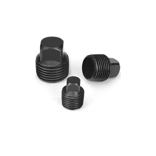 2pcs 1 1-1/4 1-1/2 2 four corners screws quartet bolt oil plug PT plugging blocking head bolts carbon steel black