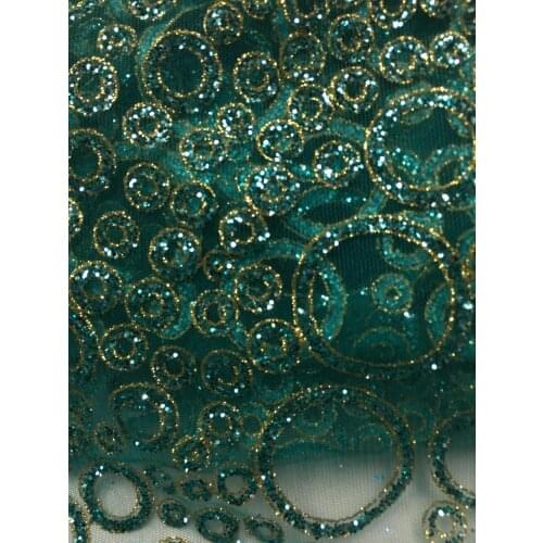 2017 Fashion design live green glitter Sequins lace sequins african lace fabric 2017 Wholesale price glitter lace high quality