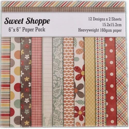 24Pcs/Lot Color Wall Retro Material Papers DIY Scrapbooking Album Diary Gift Decorative Paper Scrapbooking Paper