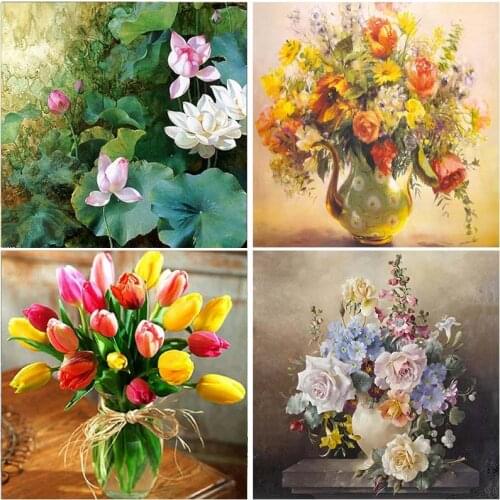 Flowers Pattern 5D Diamond Painting Europe Home Wall Decorative Painting Full Square/Full Round Drill Embroidery Mosaic Stitch