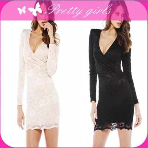 Free shipping Wholesale Women Black / White Long Sleeves Babydoll & Lace Sides Nightwear Sexy Sleepwear Lingerie Underwear