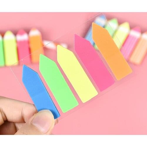 100/200 sheets Fluorescence colour Memo Pad Self Adhesive Sticky Notes Bookmark Marker Memo Sticker Paper School office Supplies