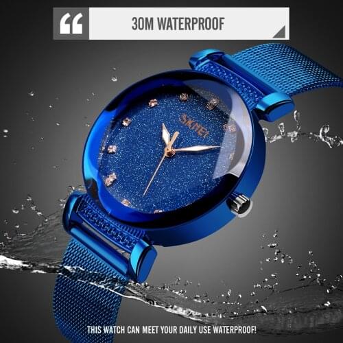 SKMEI Luxury Women Watches Ladies Magnetic Starry Sky Clock Fashion Diamond Female Quartz Wristwatches relogio feminino