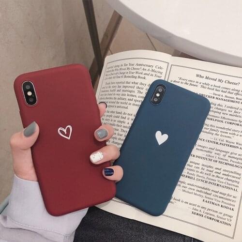 Cartoon Love Heart Phone Back Case For iPhone 6 6s 7 8 plus x xs max xr Soft Mobile Phone Cases Protective Cover Capa