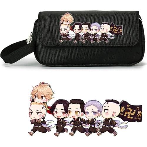 Anime Tokyo Revengers Zipper Pen Bag Pencil Case Cosplay Student Storage Bag School Supplies Stationery Box Prop Xmas Gift