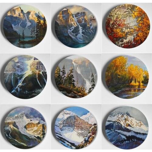Linda Wilder Paniting Decorative Plate High -Quality Beautiful Wall Plate Home Living Room Bar Hotel Art Plate Handcrafts