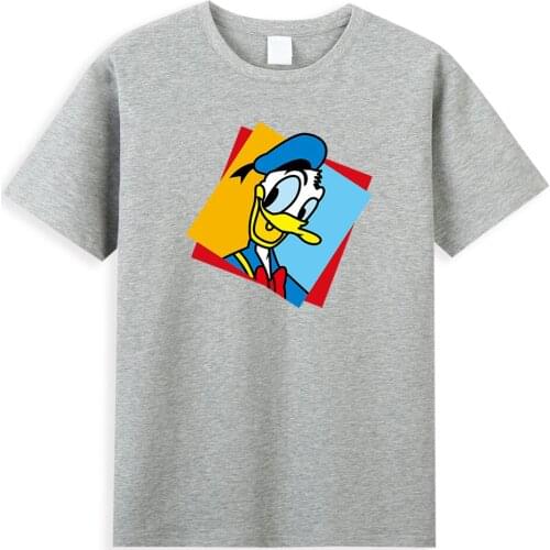 Disney Donald Daisy Duck T-Shirts Cartoon Anime Print Men T-Shirt O-Neck Short Sleeve Casual T Shirts Streetwear Loose Tee Tops