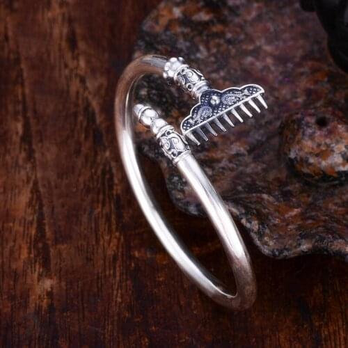 Classic Creativity Men' Bracelet Journey To The West Zhu Bajie Weapons Nine Tooth Harrow Silver Color Bracelet Hip Hop Jewelry