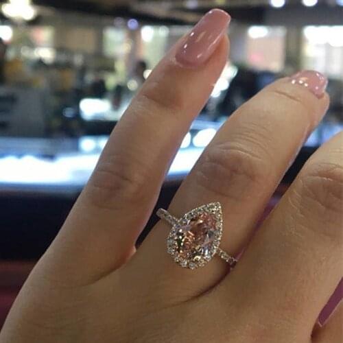 Rose Gold Gem Halo Ring Art Deco Antique Engagement Ring Birthstone Ring Commitment Ring Size 5-10