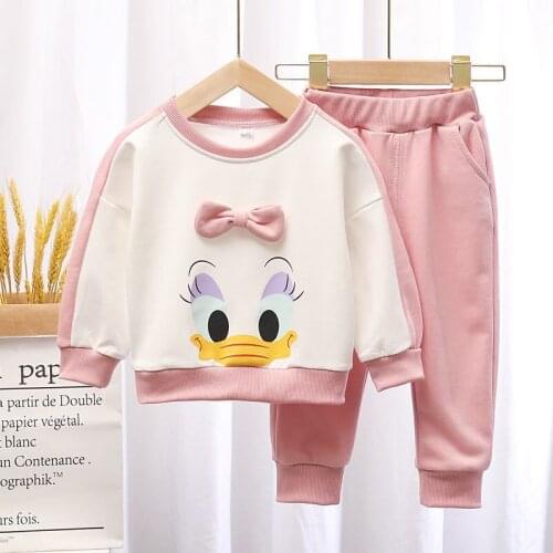 Kids Girls Clothing Set Cartoon Mickey Mouse Daisy Sports Sweater Set Toddler Girl Clothes Girls Outfits School Girl Outfit