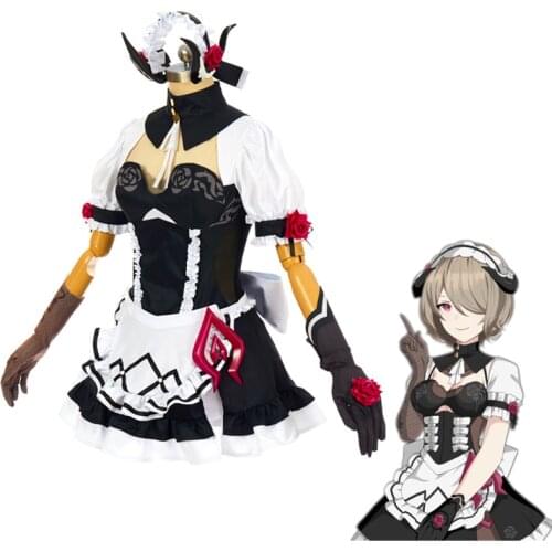 Game Honkai Impact 3 Rita Rossweisse Cosplay Costume Black Rose Lolita Dress Maid Skirt Suit Uniform Adult Woman Girls Clothes