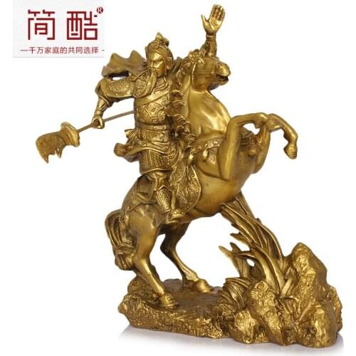 A horse like the statue of Guan Gong Guan copper ornaments knife Zhaocai Zhaocai opened Fortuna Wu Guan Erye decoration
