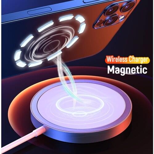 15W Qi Magnetic Wireless Charger With USB Type C Cable Mobile Phone Fast Charging Pad For iPhone 12 Pro Max Samsung S20 Huawei