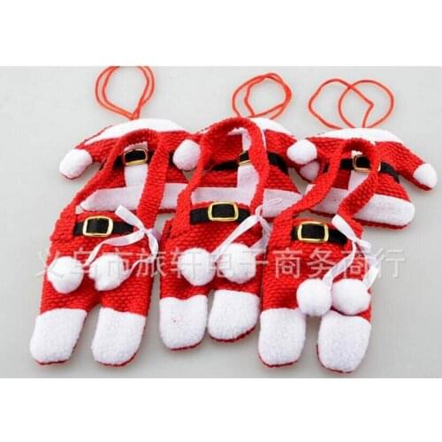 Small bags of clothes Santa Claus Christmas supplies Christmas knife and fork cutlery sets