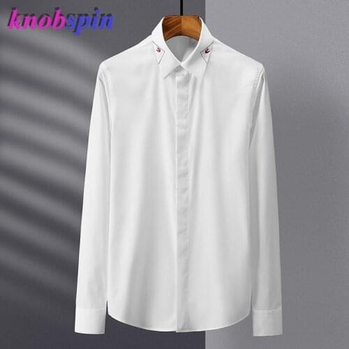 Brand business male dress Shirt Long sleeve Slim casual Chemise homme high quality Cotton Shirts men Plus size M-4XL