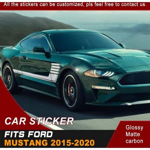 Car Decals Side Body Stripe Racing Graphic Vinyl Cool Car Stckers Custom Fit For FORD Mustang 2015 2016 2017 2018 2019 2020