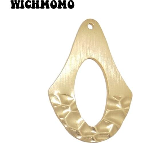 2019 New 2pieces/bag 55mm Aluminium Alloy Wire Drawing Oval embossed Charms Big Pendant for DIY Necklace Earring Accessories