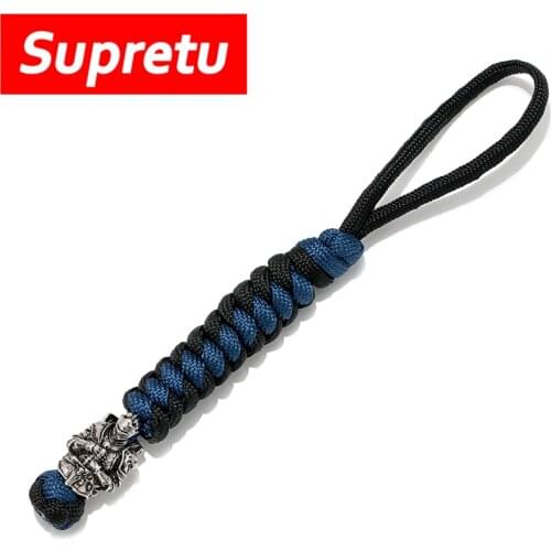 New Retro Knight Key Chain Men Women Navy Style Nordic Viking Weave Lanyard Survival Rope Car Keyring Knife Pendant Dropshipping