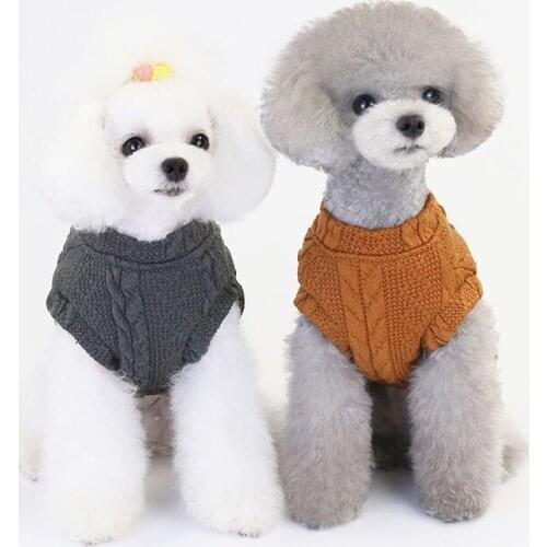 Pet Autumn And Winter Warm Accessories Knitting Costume Plaid Dog Thickening Sweater