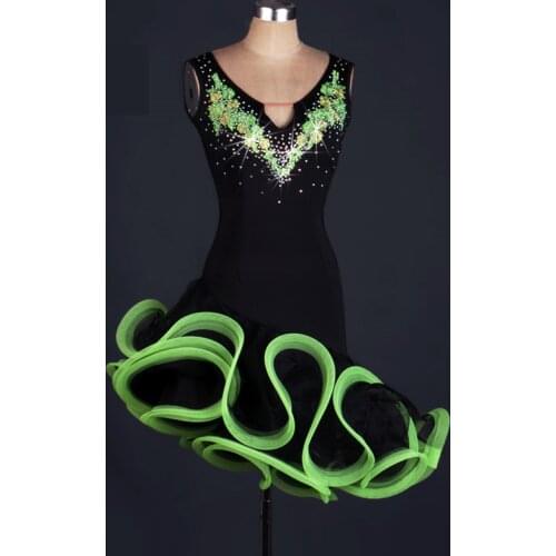 Latin Dance Dress Women/Girls For Sale cha Cha/Rumba/Samba/Ballroom Dancing Dancewear Fitness Clothes Lady/Kids Dance Costume