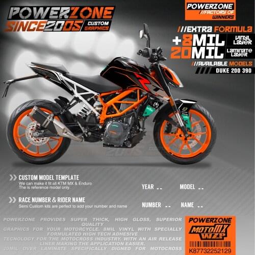 PowerZone Custom Team Graphics Backgrounds Decals 3M Stickers Kit For KTM DUKE 200 390 2011-2016 2017-2019 129
