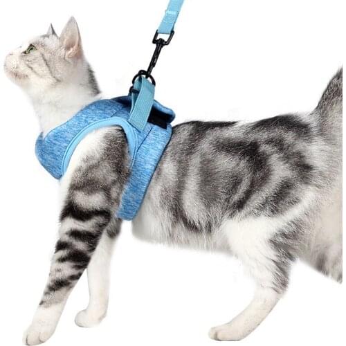 Cat Harness and Leash for Walking, Escape Proof Soft Adjustable Vest Harnesses for Medium Large Cats, Easy Control Breathable