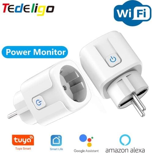 Smart Plug EU 16A,220V WiFi Socket with Timer Wireless Voice Control,Power Monitor Support,For Smart Life,Alexa,google Assistant