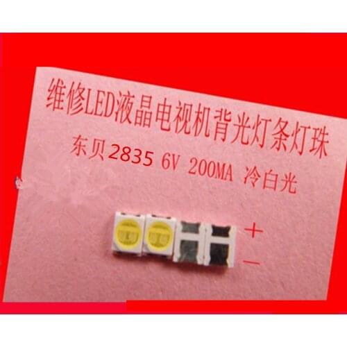 100piece/lot FOR repair Konka Changhong Amoi LCD TV LED backlight Article lamp SMD LEDs 2835 6V Cold white light emitting diode