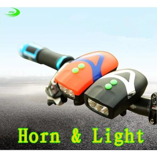 Bicycle bell + light Electronic Cycling Bike Bicycle Handlebar Ring Horns Horn led Strong flashlight Air Alarm Bell Sound F1012