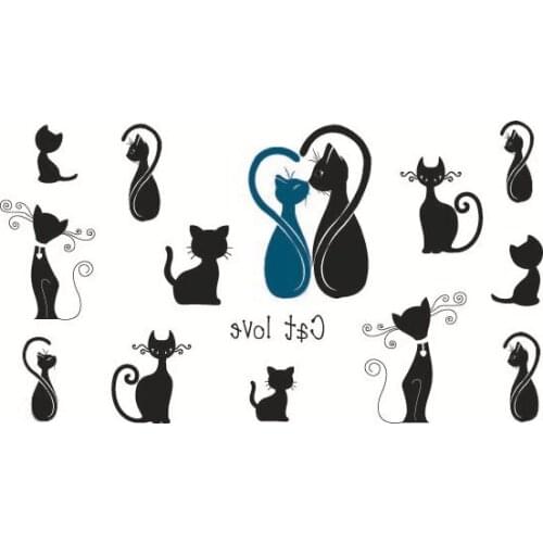Waterproof Temporary Tattoo Sticker Lovely Cat Fox Fake Tatto Flash Tatoo Tatouage hand foot arm For Girl Men Women kids