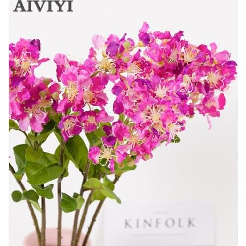 High-end artificial flowers Lagerstroemia home wedding party holiday layout props living room shooting green plant ornaments