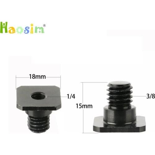 10pcs/lot 3/8 inch 1/4 inch Black/silver Screw Metal 3/8" to 1/4" Convert Screw Adapter for Tripod & Monopod With Hot Shoe