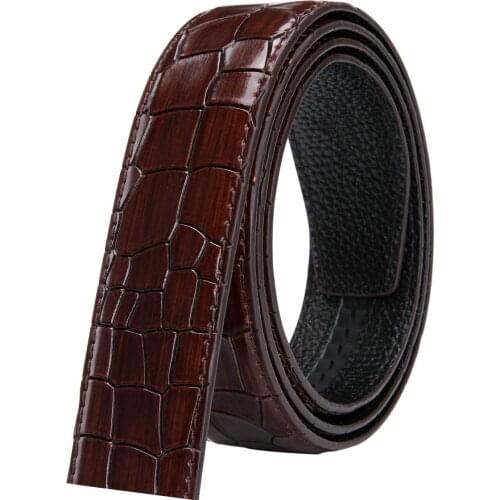 3.5cm wide Leather Belts for Automatic Buckle Luxury Red Crocodile Leather Belt without buckle Fashion Replacement belts