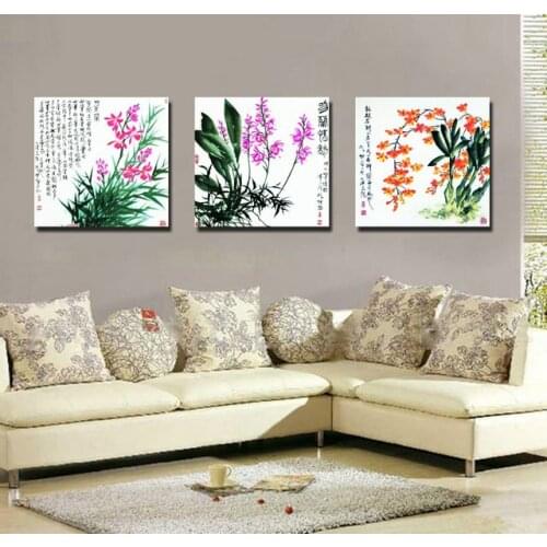 3 pcs modern canvas wall art prints Still Life flowers Modular poster Wal Pictures for living room home decor
