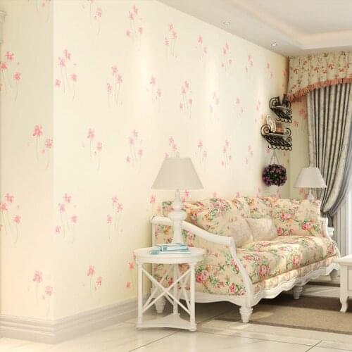 Beibehang Precision pressure three-dimensional 3D non-woven wallpaper warm garden flowers living room wallpaper