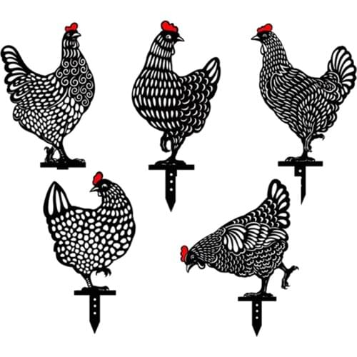 Acrylic Decor Chicken Yard Art Garden Lawn Floor Decoration Ornament Hollow Out Animal Shape Decor for Outdoor,Lawns,Gardens