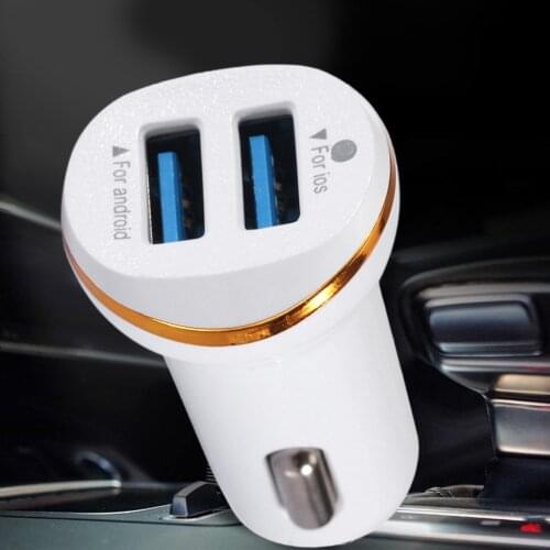 Car Phone Charger Fast 3.1A Dual USB Power Adapter Mini LED Auto Mobile Phone Charger for Samsung Xiaomi