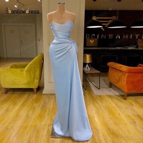 Bbonlinedress Mermaid Evening Dresses 2020 Long Prom Dress Sweetheart Pleat Charming Formal Gowns Plus Size robe-de-soiree