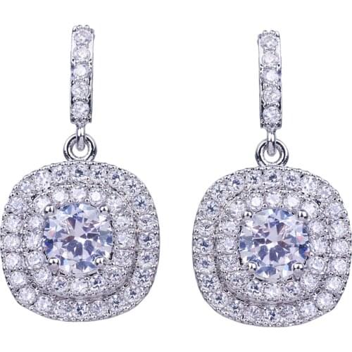 Bettyue Brand Fashion Shining Charm AAA Cubic Zircon Multicolor Geometric Jewelry Earrings For Woman Florid Wedding Party Gift